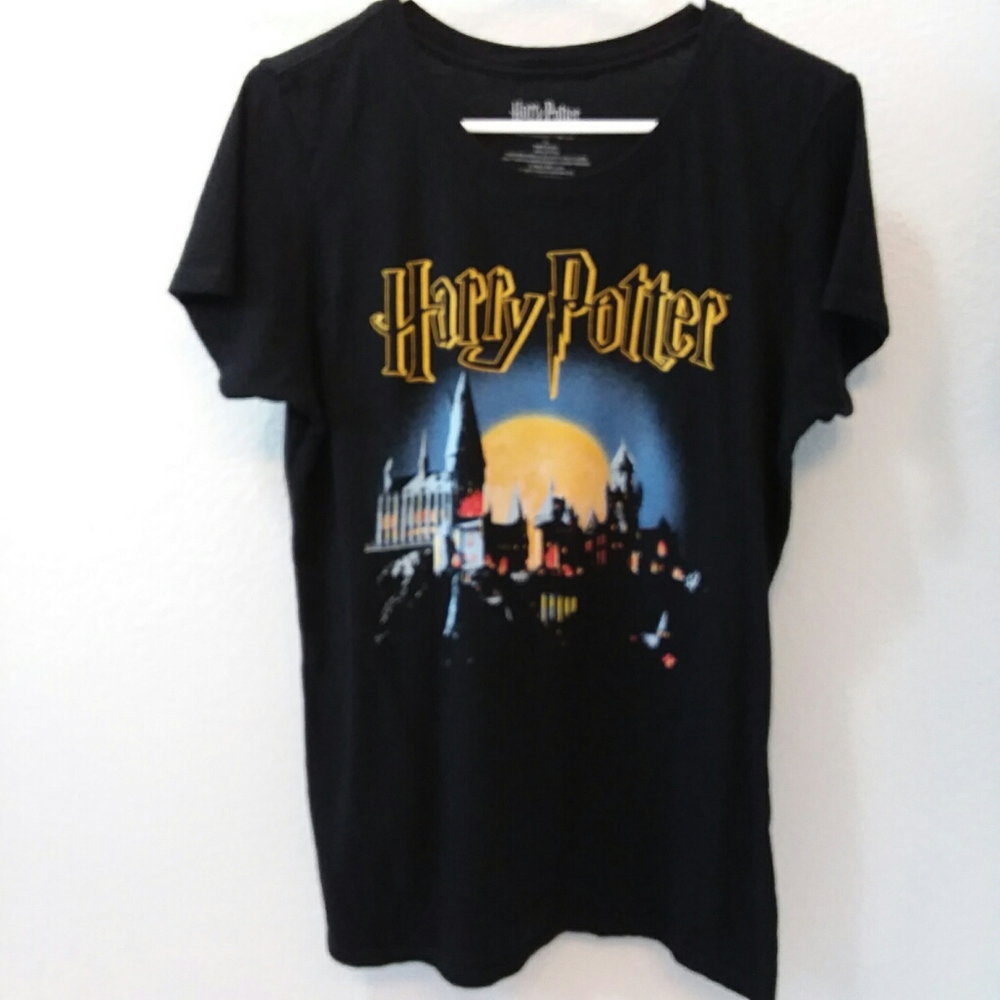Harry Potter Hogwarts black graphic cotton shirt S